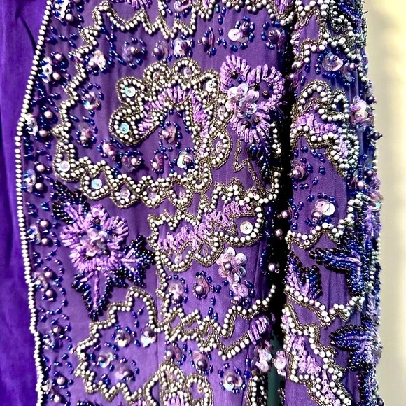 Hand Beaded Purple Jacket - Picture 4 of 4